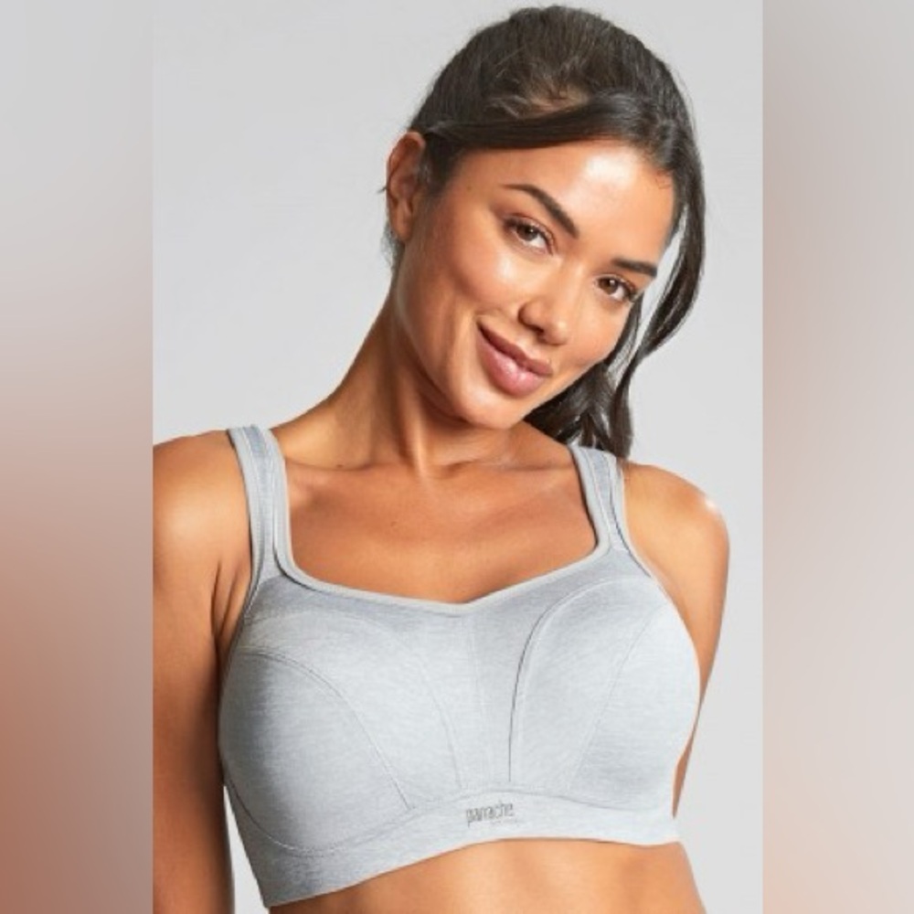 Light Gray Full Coverage Wired Sports Bra Heavy Impact